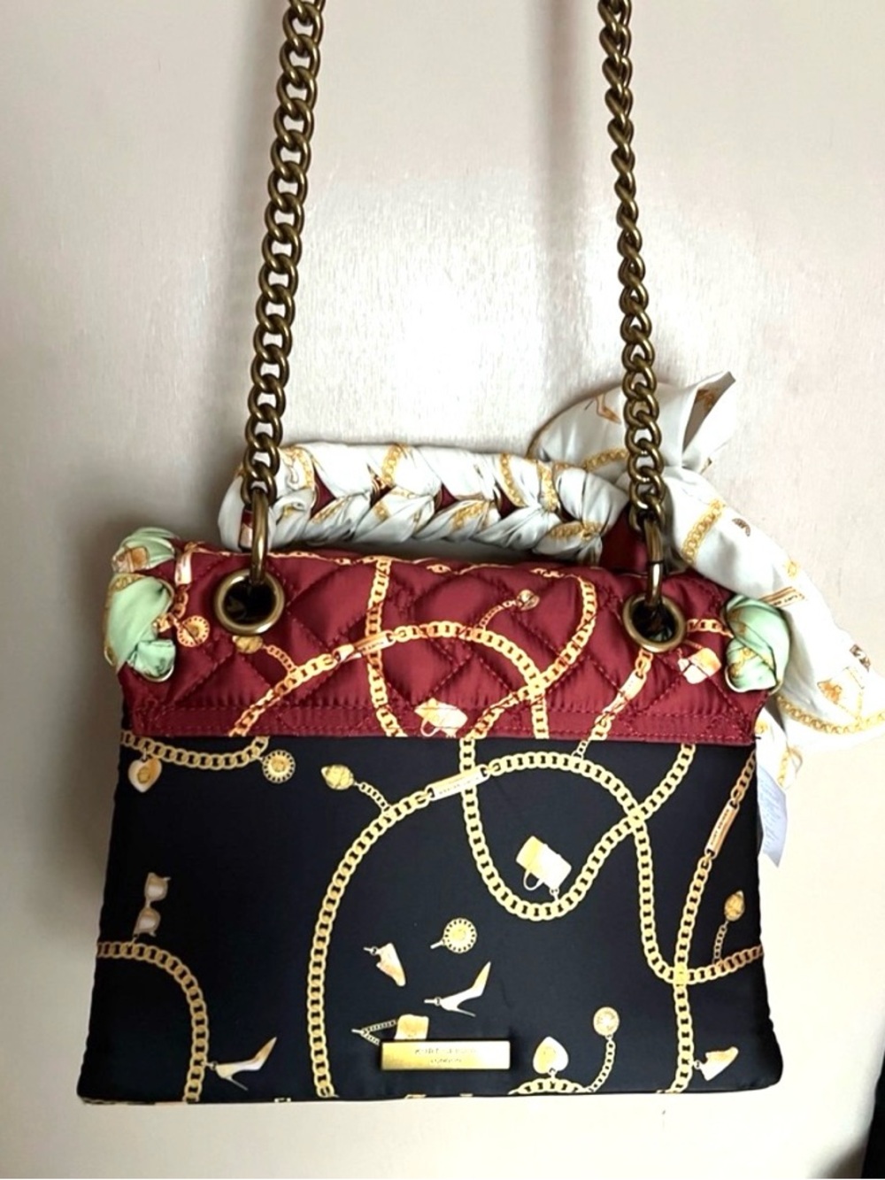 Kurt Geiger Kensington Quilted Nylon Scarf Handle Shoulder Satchel Bag NWT - Picture 4 of 9